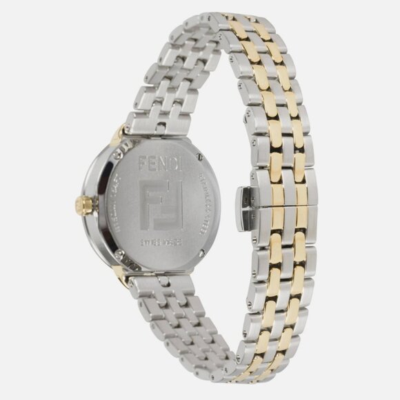 Fendi Womens Two Tone 30mm Bracelet Fashion Watch